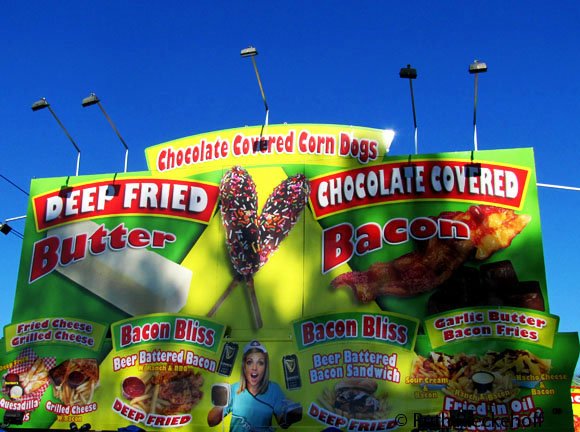 Wide selection of foods to clog your arteries, OC Fair, Costa Mesa, California