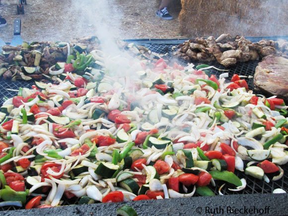 Grilled onions and bell peppers, OC Fair, Costa Mesa, California