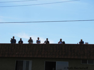 Waiting for Endeavour Shuttle Last Flight Over Southern California, Los Angeles