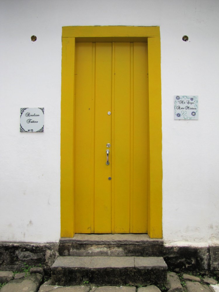 Yellow door in Paraty, Rio de Janeiro (Brazil)