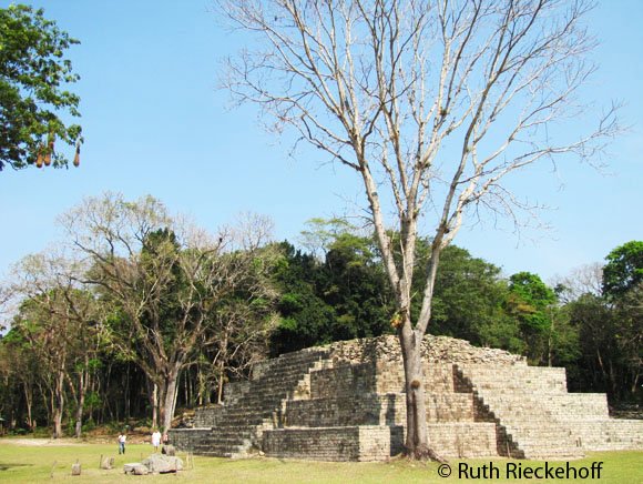 Structure in the main plaza, Copan Archeological Zone, Honduras