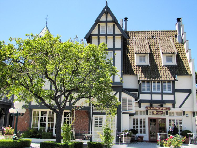 Half-timbered houses in Solvang, California