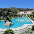 Front view of the villa, Getty Villa, Malibu, California