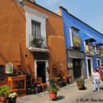 Scene from the alley, Callejon de los Sapos, Puebla, Mexico