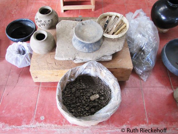 Materials used to create black clay pottery