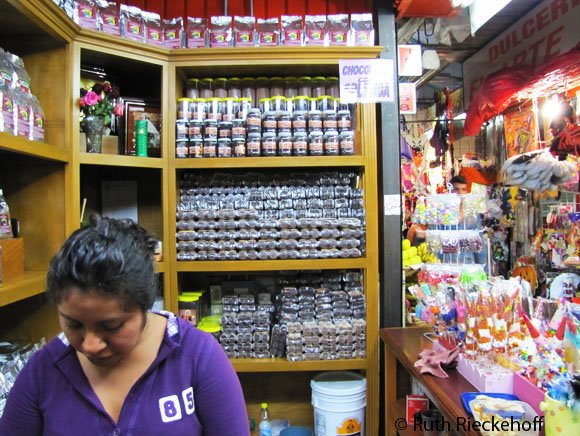 Chocolate Vendor in Mercado Benito Juarez, Oaxaca, Mexico