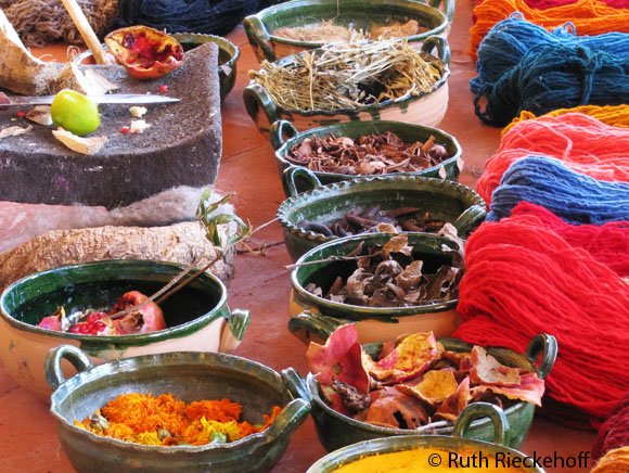 Natural materials used to dye the wool