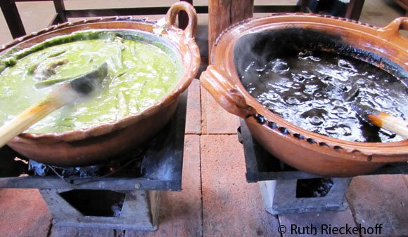 Black and green moles at Hacienda Cuilapam