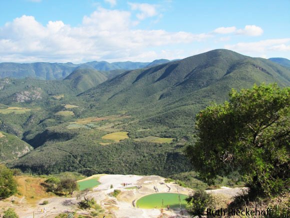 Pools over the big waterfall, Hierve el Agua, Oaxaca, Mexico