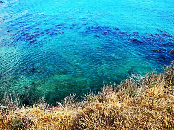 Caribbean like water in Palos Verdes peninsula cove, California