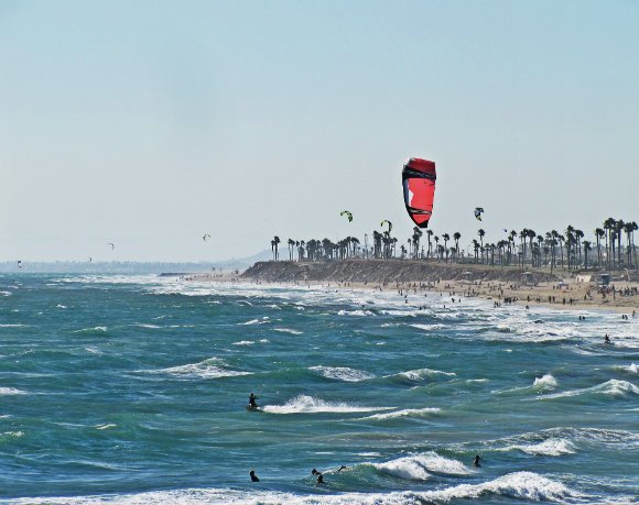 Kite Surfing, Huntington Beach, California