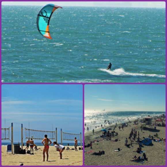 Huntington Beach Scenes (Kite Surfing, Volleyball), California