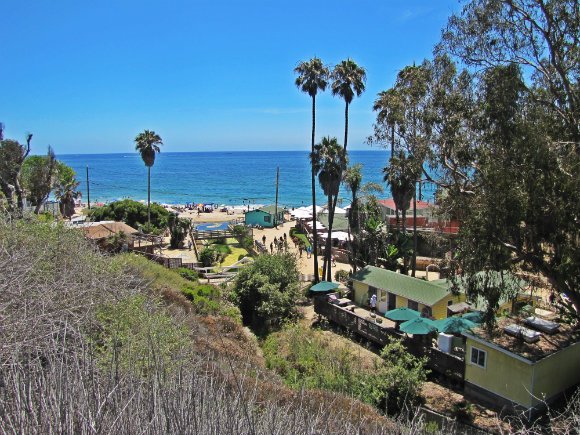 Historic District seen from the top of bluff, Crystal Cove, Laguna Beach, California