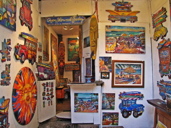 Colorful paintings, Sawdust Art Festival, Laguna Beach, California