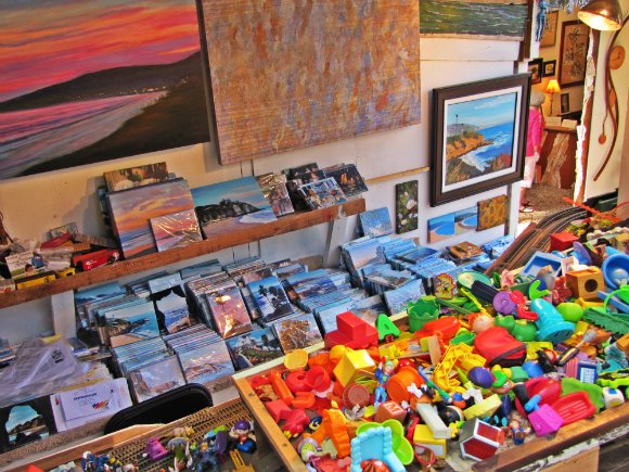 Booth of a playful artist, Sawdust Art Festival, Laguna Beach, California