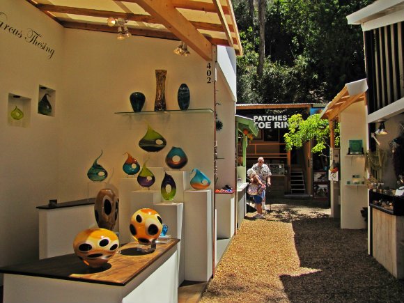 Vases on display, Sawdust Art Festival, Laguna Beach, California