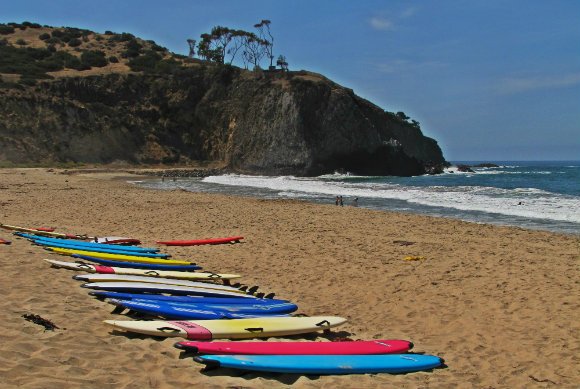 Boards and Abalone Point, Crystal Cove State Park, Laguna Beach, California