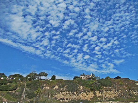 Mansion over cliffs in Westward Beach, Malibu, California