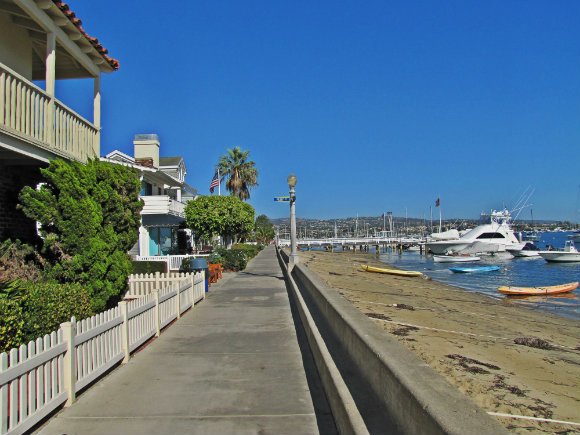 Boardwalk in Balboa Island, Newport Beach, California