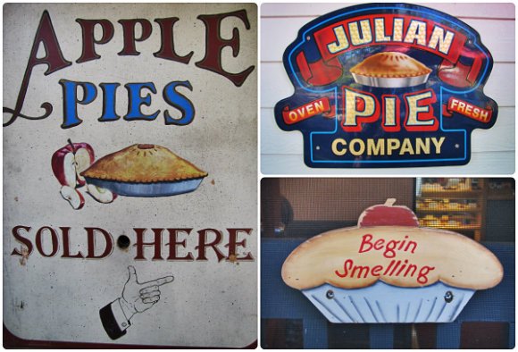 Apple pie signs, Julian, California