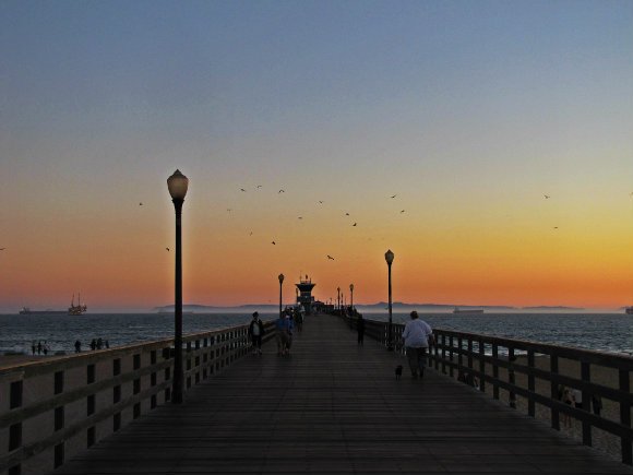 Pier at sunset, Seal Beach, California