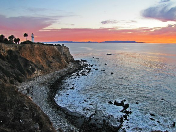 Point Vicente Lighthouse at sunset, Palos Verdes Peninsula, Los Angeles, California