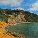 Colorful cliffs and turquoise water at Bluff Cove, Palos Verdes Peninsula, Los Angeles