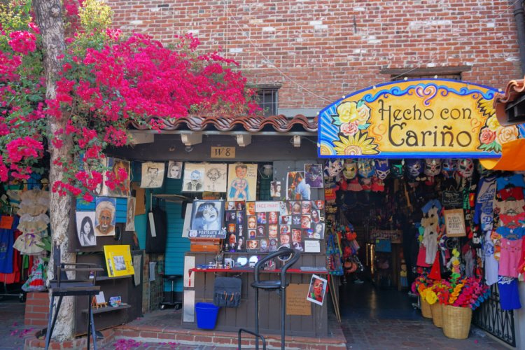 Building at Olvera Street in Downtown Los Angeles, California