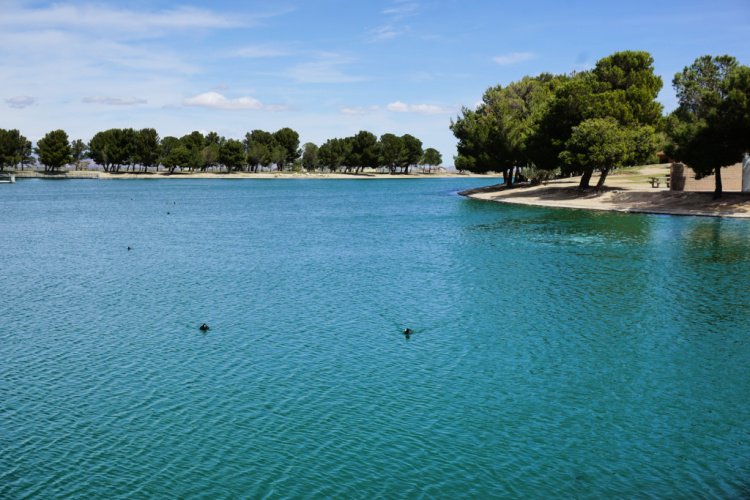 One of the lakes at the Apollo Community Regional Park, Lancaster, California