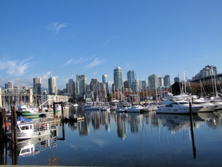 Vancouver Skyline seen from path, Vancouver, Canada