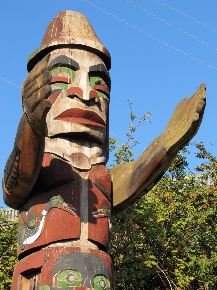 Totem pole near Vanier Park, Vancouver, Canada