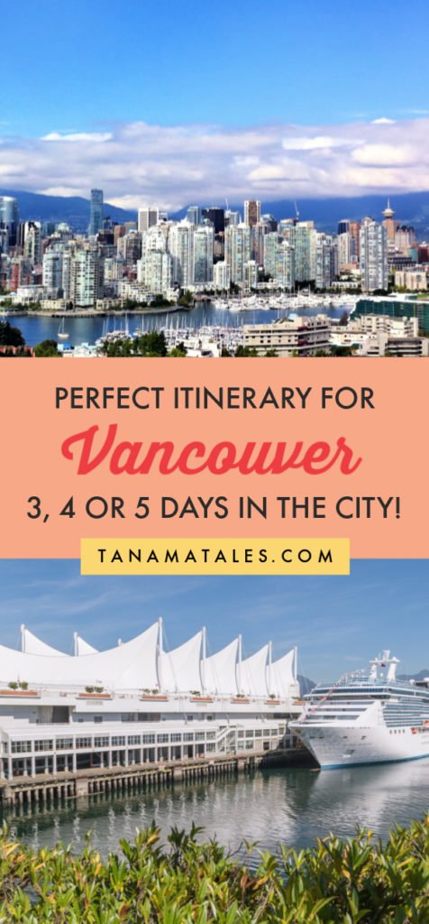 Things to do in #Vancouver, #Canada – Travel tips and vacation ideas – Vancouver is one of the most beautiful cities in the world! My itinerary for 3, 4 or 5 days will take you to the best spots in the city.  Get ready to visit Canada Place, Gastown, Stanley Park, Chinatown, Granville Island, Yaletown, Grouse Mountain the Museum of Anthopology, the VanDusen Garden and more! In additions, I have recommendation on day trips and restaurants (tons of sushi places).  #BritishColumbia 