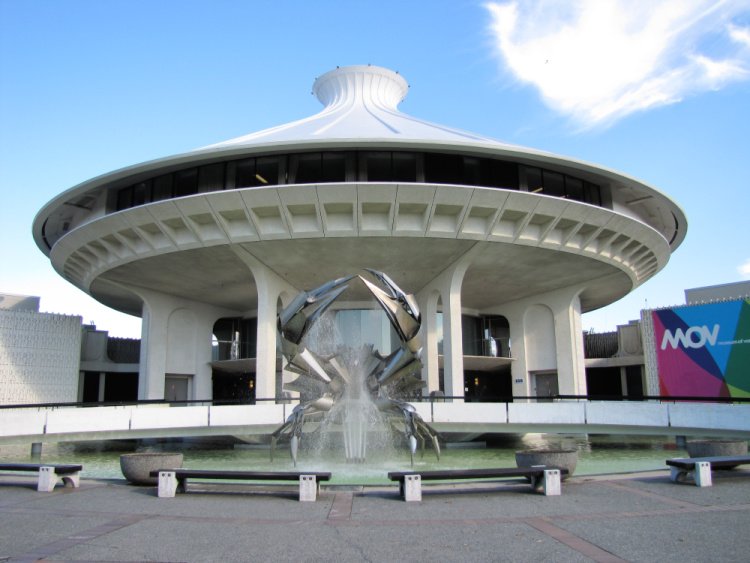 Crab statue in front of Museum of Vancouver (Vanier Park), Canada