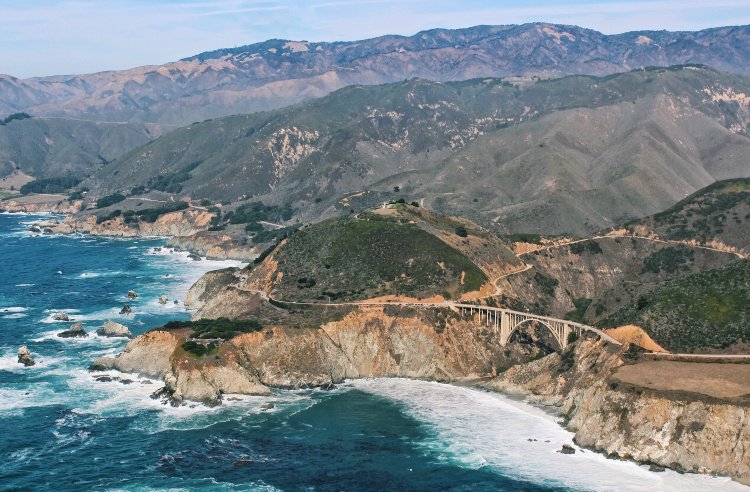 Aerial view of Bixby Bridge, Big Sur Drive