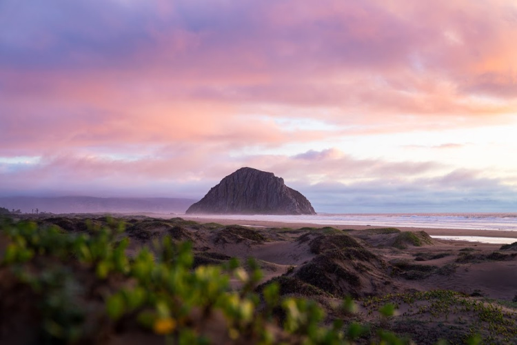 Morro Rock at Sunset, San Luis Obispo Camping